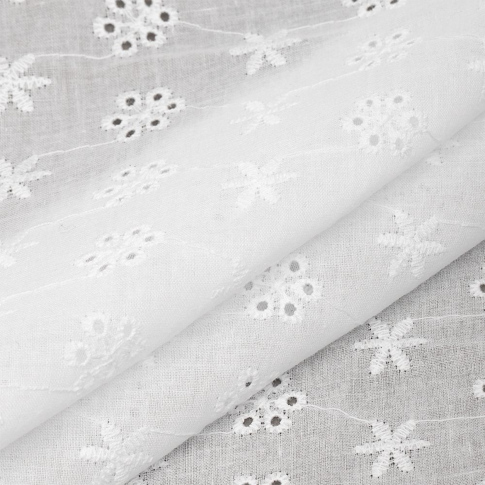 Ткань шитьё (прошва) 100 г/м², 150 см / 2 метра, TBY.Emb.1 белый