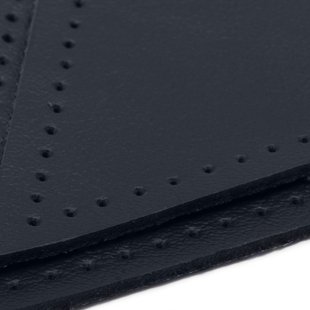 Заплатки пришивные из кожи, треугольник равнобедр., стор. 8см, с перфорацией, 2 шт, 100% кожа, 05 темно-синий, 9903