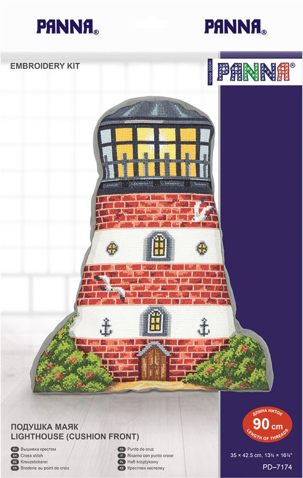 Набор для вышивания нитками Panna, Подушка Маяк, 35х42,5 см
