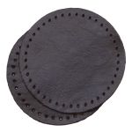 Заплатки пришивные из кожи, круг ⌀6см с перфорацией, 2 шт, 100% кожа, 03 темно-коричневый, 9111