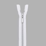 Молния спираль (витая) Т7 (7 мм) 1 зам., разъем., 75 см, никель / белый, 10 шт