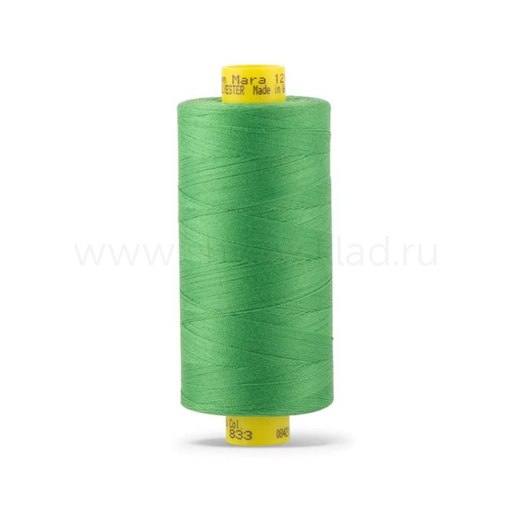 Нитка универсальная Gutermann Mara 120/2, 1000 м, 700207, 833 зеленый лайм, 1 катушка