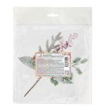 Веточка декоративная хвойная с шишкой и ягодами 23 см, 3 шт, 01, Blumentag