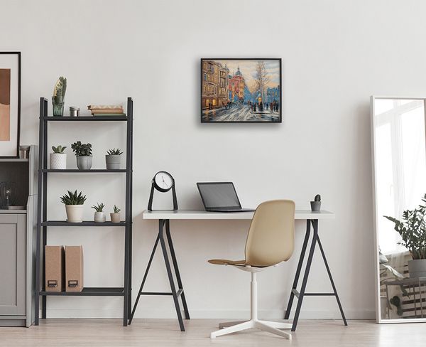 Набор для вышивания нитками Panna, Золотая серия. Зимняя мостовая, 40х30 см