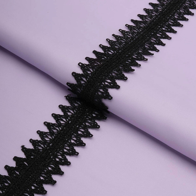 Кружево гипюр (плетёное) 35 мм / 13.7 метров, черный, 3AR1308