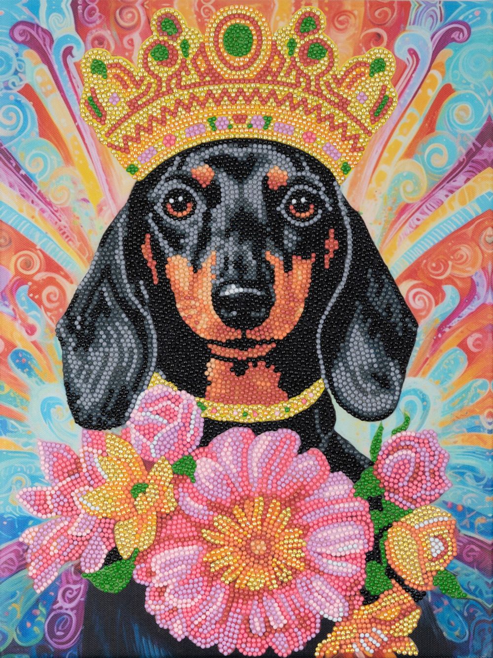 Алмазная (кристальная) мозаика Фрея ALPD-272, на подрамнике Королевская такса, 30х40 см