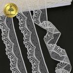 Кружево отделочное в стиле "трикотаж" 30 мм, цв.02 молочный, уп. 27,4 м