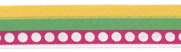 Лента атласная с рисунком 12.0 мм / 5 шт по 3 метра, L12/001 полосы/белый, Gamma ALP-123