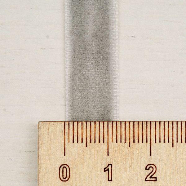 Лента бархатная (тесьма) 12.0 мм / 32.9±2 метров, 0081-1211, 182 серый