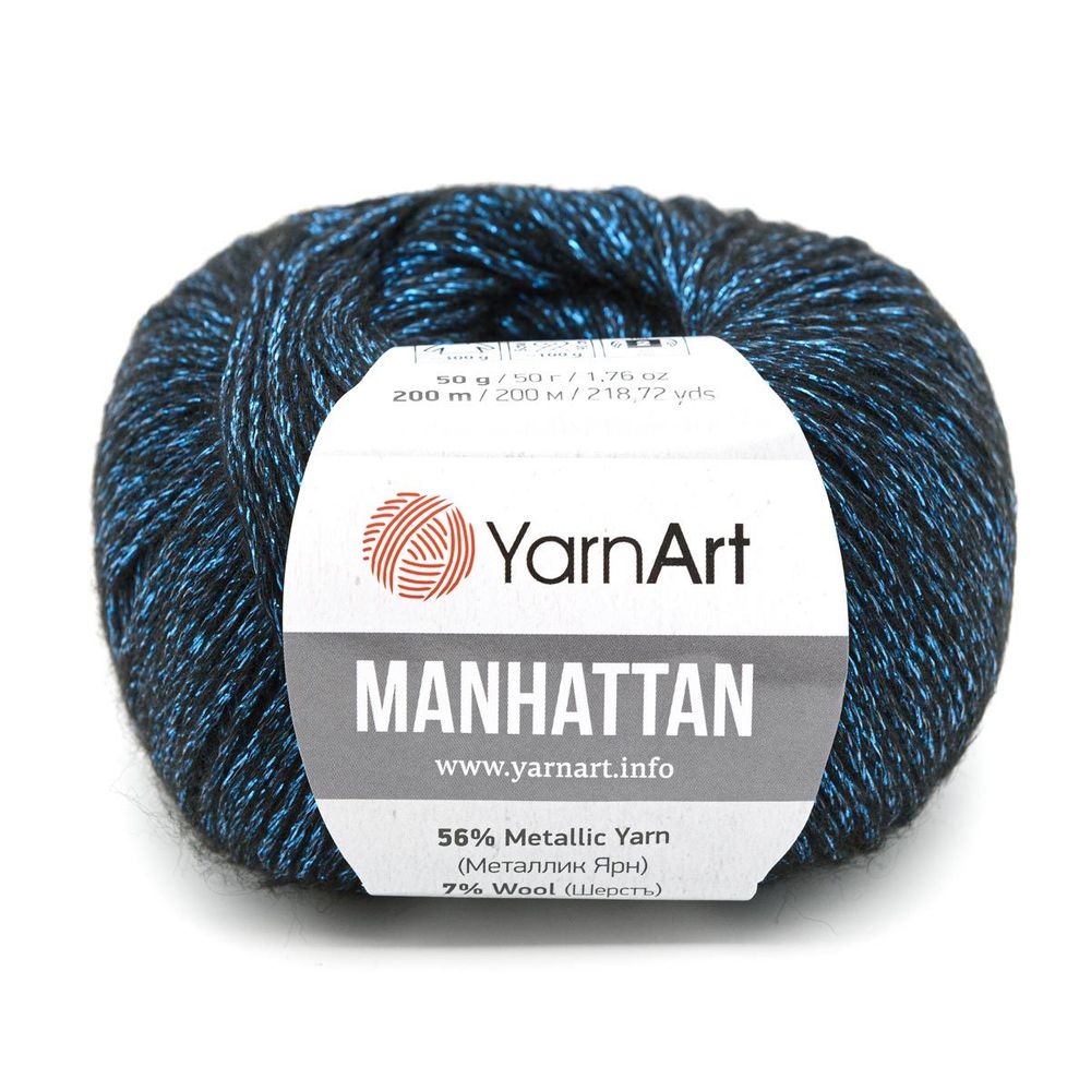 Пряжа YarnArt (ЯрнАрт) Manhattan / уп.10 мот. по 50 г, 200м, 908 темная бирюза