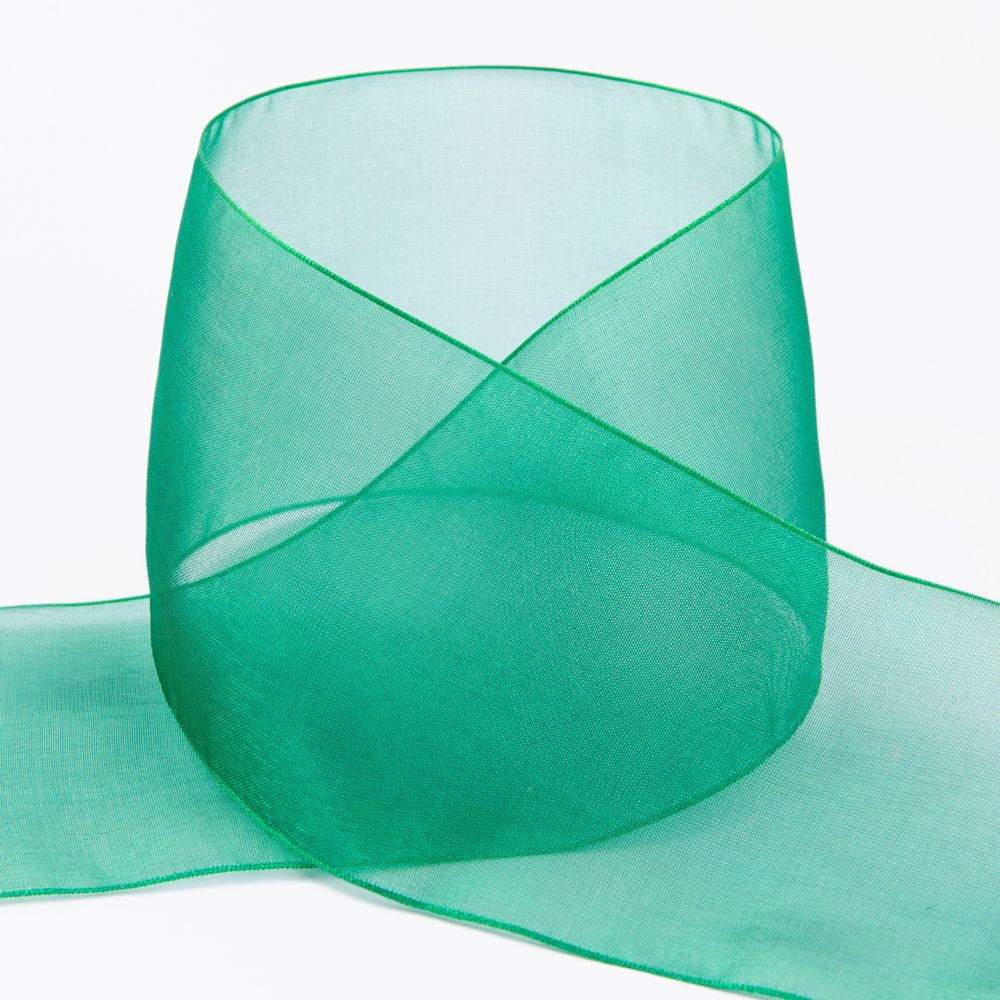 Лента капроновая (органза) 75.0 мм / 22.8±1 метра, 120 изумрудно-зеленый, Blitz OR-75