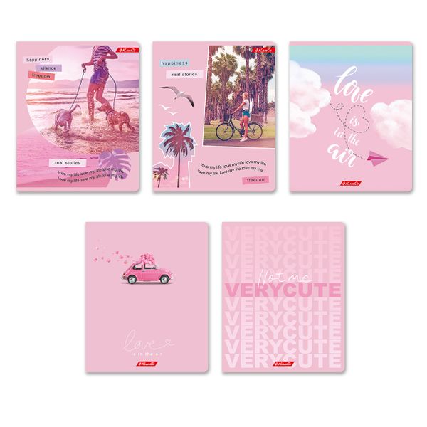 Тетрадь ученическая общая, софт тач, A5+ 96 л. на скобе, белизна 100%, 5 шт, клетка, 000341 Розовое настроение, Светоч 96ТСК5_12_3_1