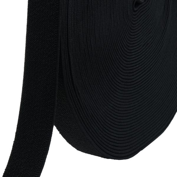 Резинка для подтяжек (помочная) 30.0 мм / 25 метров, черный