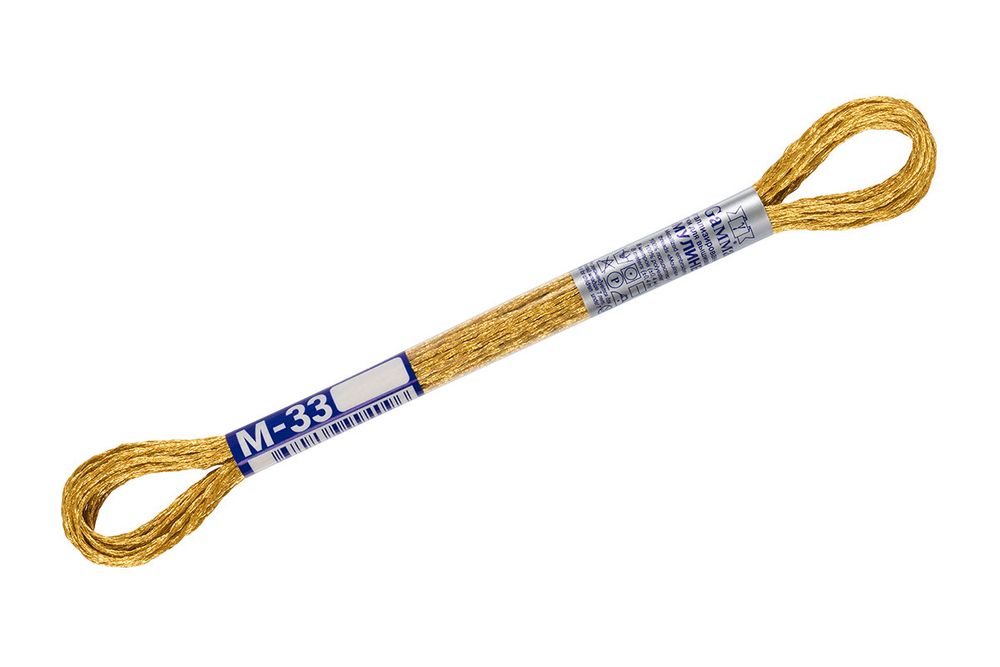 Мулине Gamma металлик, цв.М-33 т.золото, 12 мотков по 8 метров
