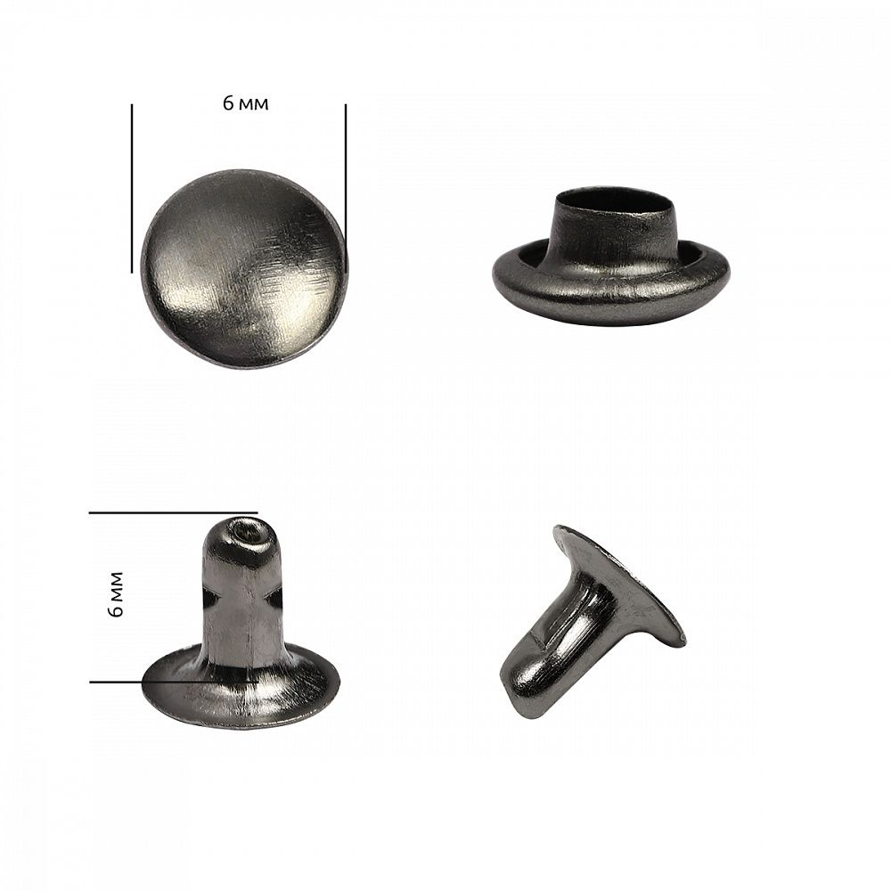 Хольнитены односторонние сталь 6х6 мм, №0, TBY.5106 цв. черный никель уп. 1000 шт, TBY