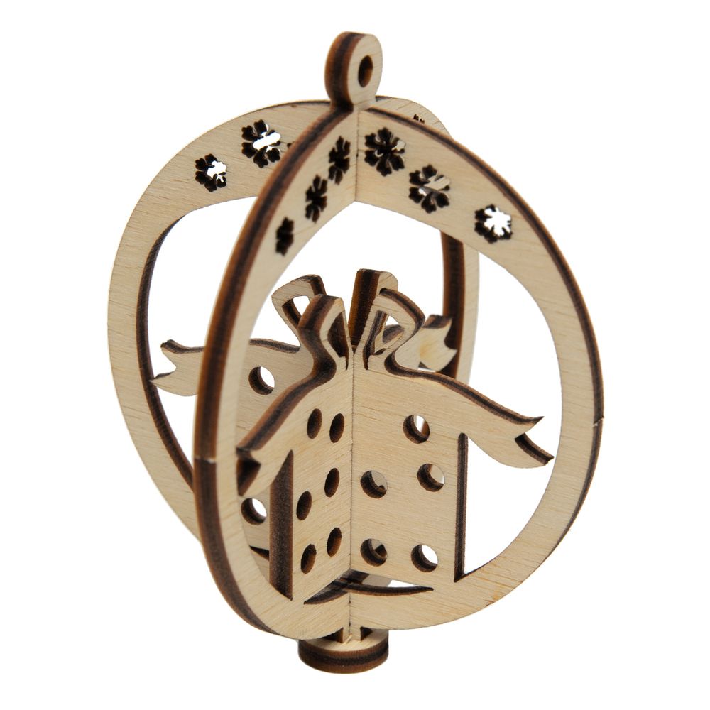 Подвеска объемная Новогодняя фанера ⌀6.38 смх7.48 см, Домик, Mr.Carving КЛ-13