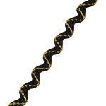 Тесьма вьюнчик 9 мм / 20 метров, с метанитью, рис 9901, черный с золотом, С3891Г17