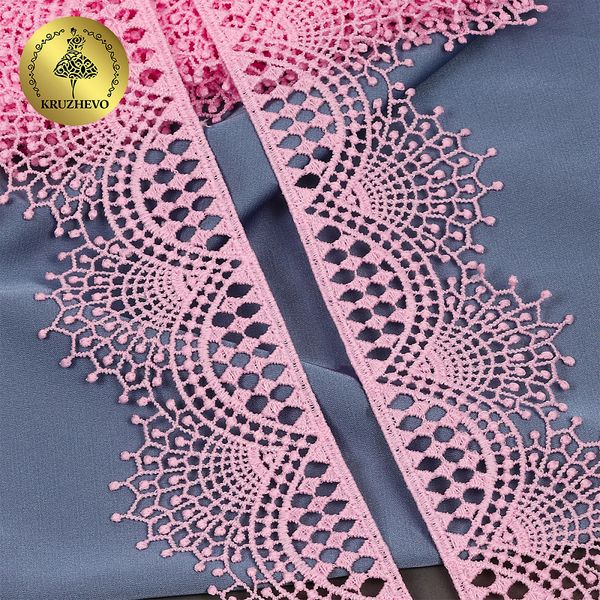 Кружево гипюр (плетёное) 55 мм / 13.71 метров, TBY.SUN.01, цв.F133 розовый