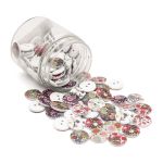 Украшения декоративные пуговицы деревянные Цветы №5, 18 мм, 100 шт