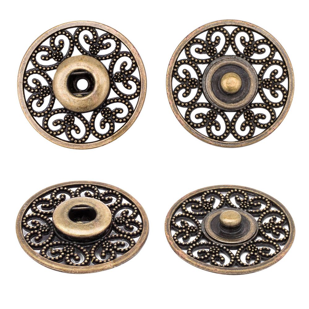 Кнопка пришивная металл ⌀27.0 мм, металл, OB, уп.10 шт