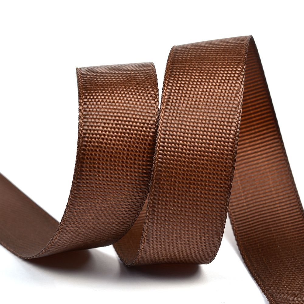 Лента репсовая (в рубчик) 20.0 мм, 855 коричневый уп. 27,4м