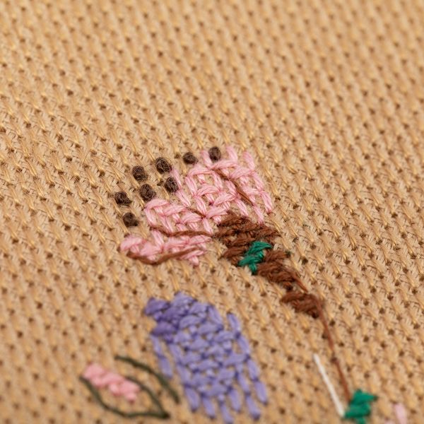 Набор для вышивания нитками Panna, Золотая серия, Букет цветов, 31х39 см