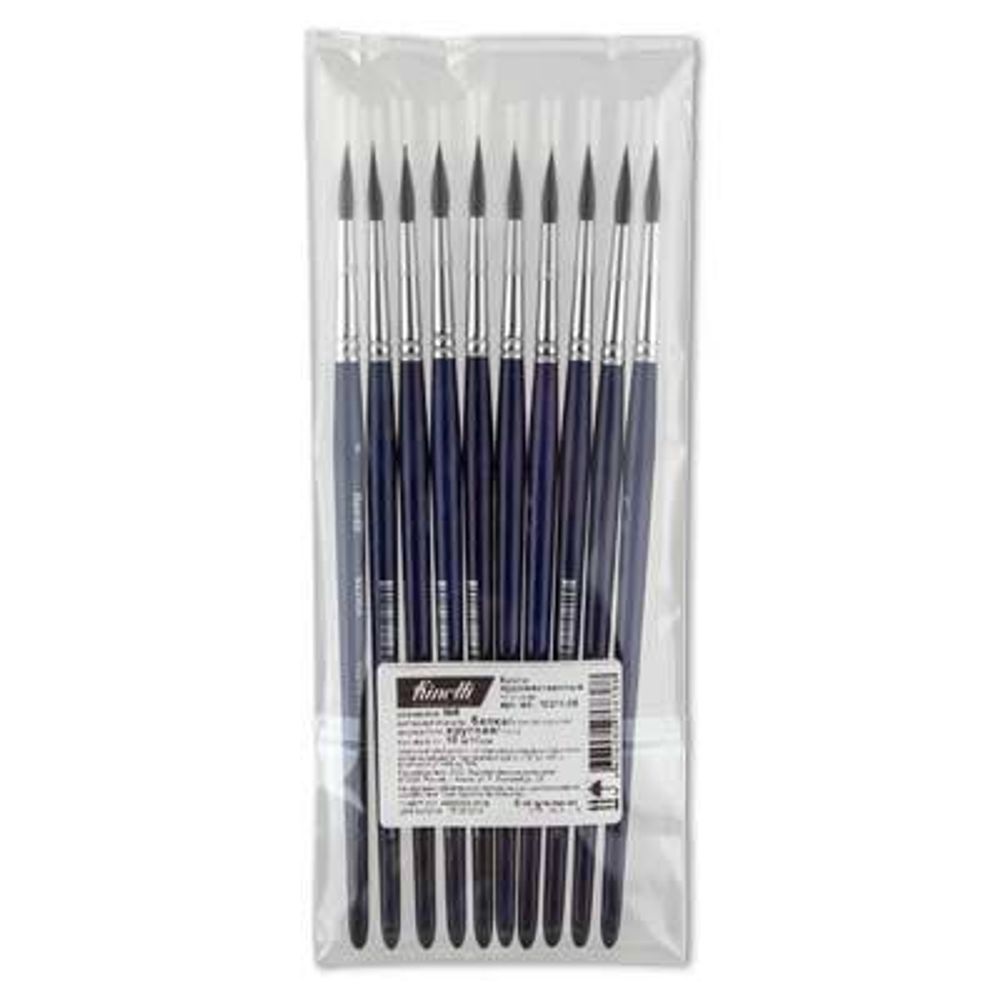 Кисть белка круглая №06, 10 шт, короткая ручка, Vista-Artista 10211-06