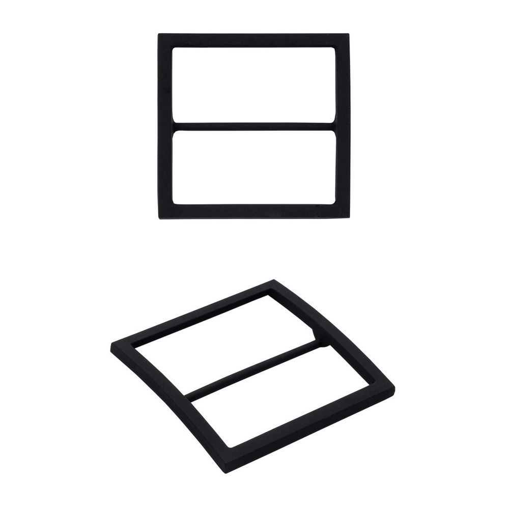 Пряжка ременная металл 50 мм ушко, 59х59 мм, черная резина, 4 шт