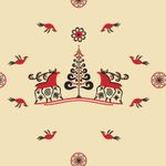 Ткань для пэчворка Peppy Мезенские узоры, отрез 50х50 см, 135 г/м², МУ-17 св.бежевый, Peppy