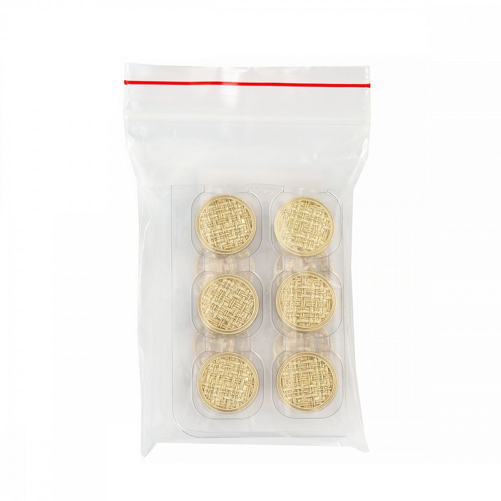 Пуговицы на ножке металлические 24L=15мм, С-MP06 цв.золото, 10 шт