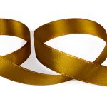 Лента атласная 2-сторонняя с метанитью 20.0 мм / 33±2 метра, 121 горчичный/золото, Gamma AL-20M
