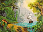 Алмазная (кристальная) мозаика Фрея, на подрамнике Остров сокровищ, 40х30 см