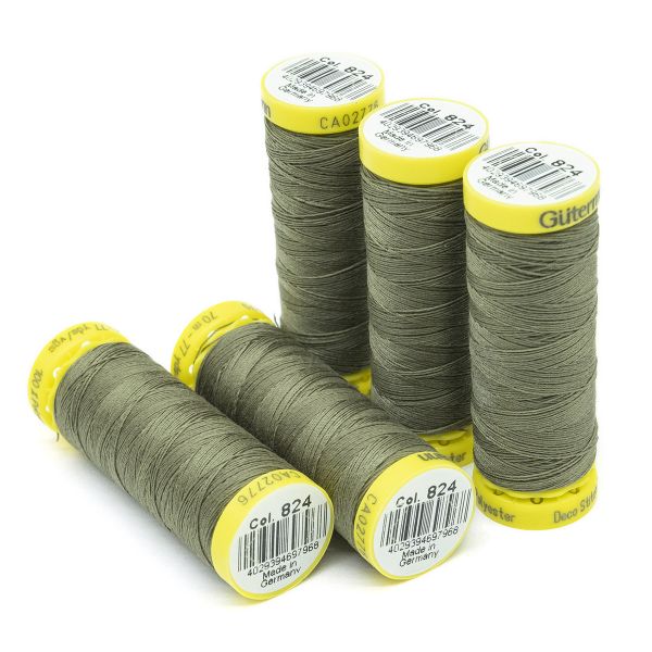 Нитки отделочные Gutermann Deco Stitch 70, 70м, 824 зеленый камуфляж, 5 катушек