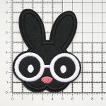 Термоаппликация Зайка в очках 70х85мм (Black (черный)), 2 шт, LA525