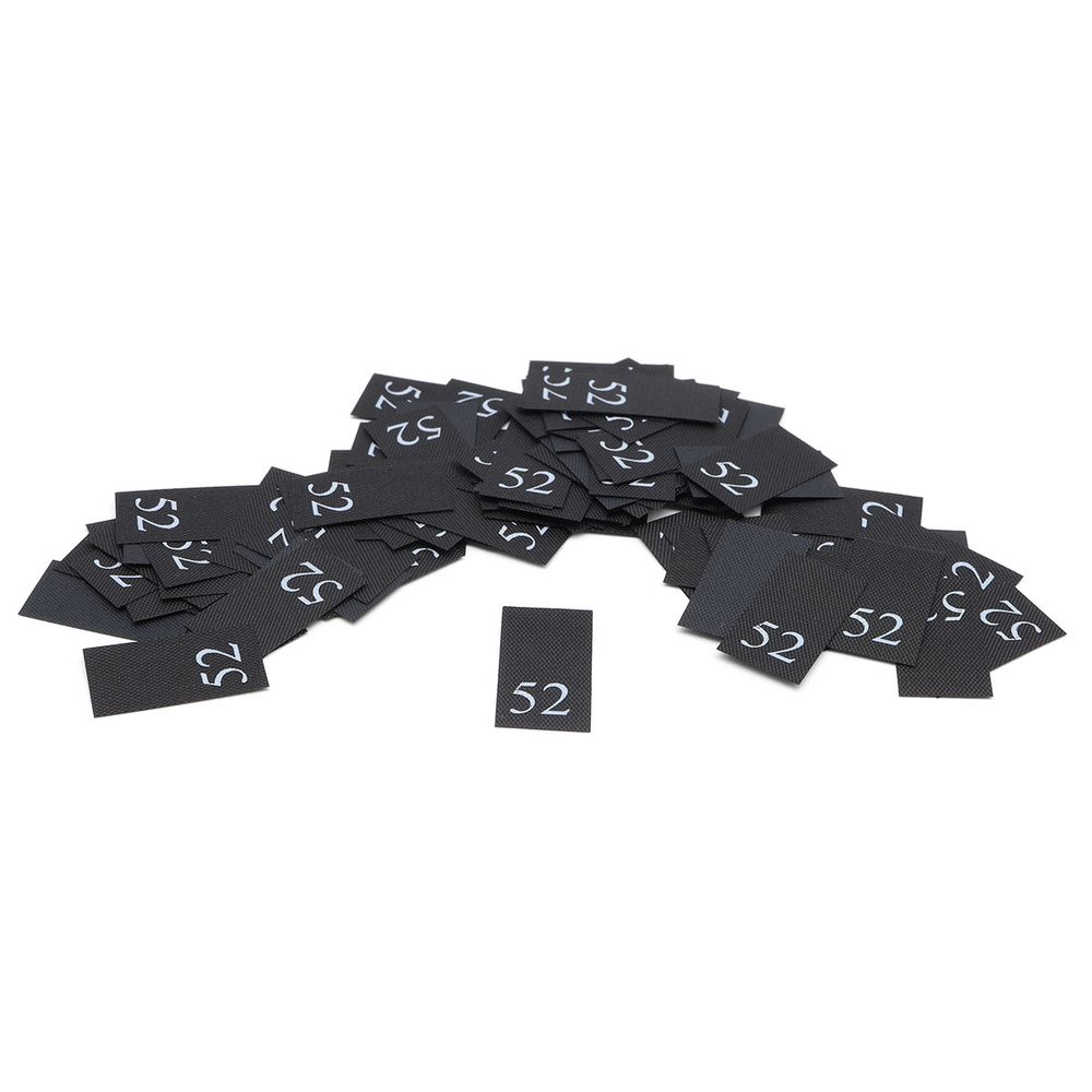 Этикетка-размерник 10х20мм, 100 шт/упак, черный фон/белый шрифт (MN) (52)