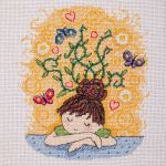 Набор для вышивания нитками Созвездие, Мечтательница 14х16см