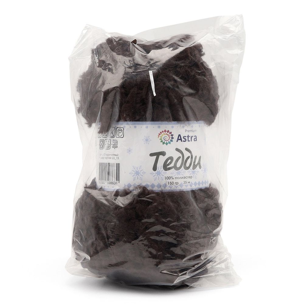 Пряжа Astra Premium (Астра Премиум) Тедди букле / уп.1 мот. по 150 г, 35 м, 07 коричневый