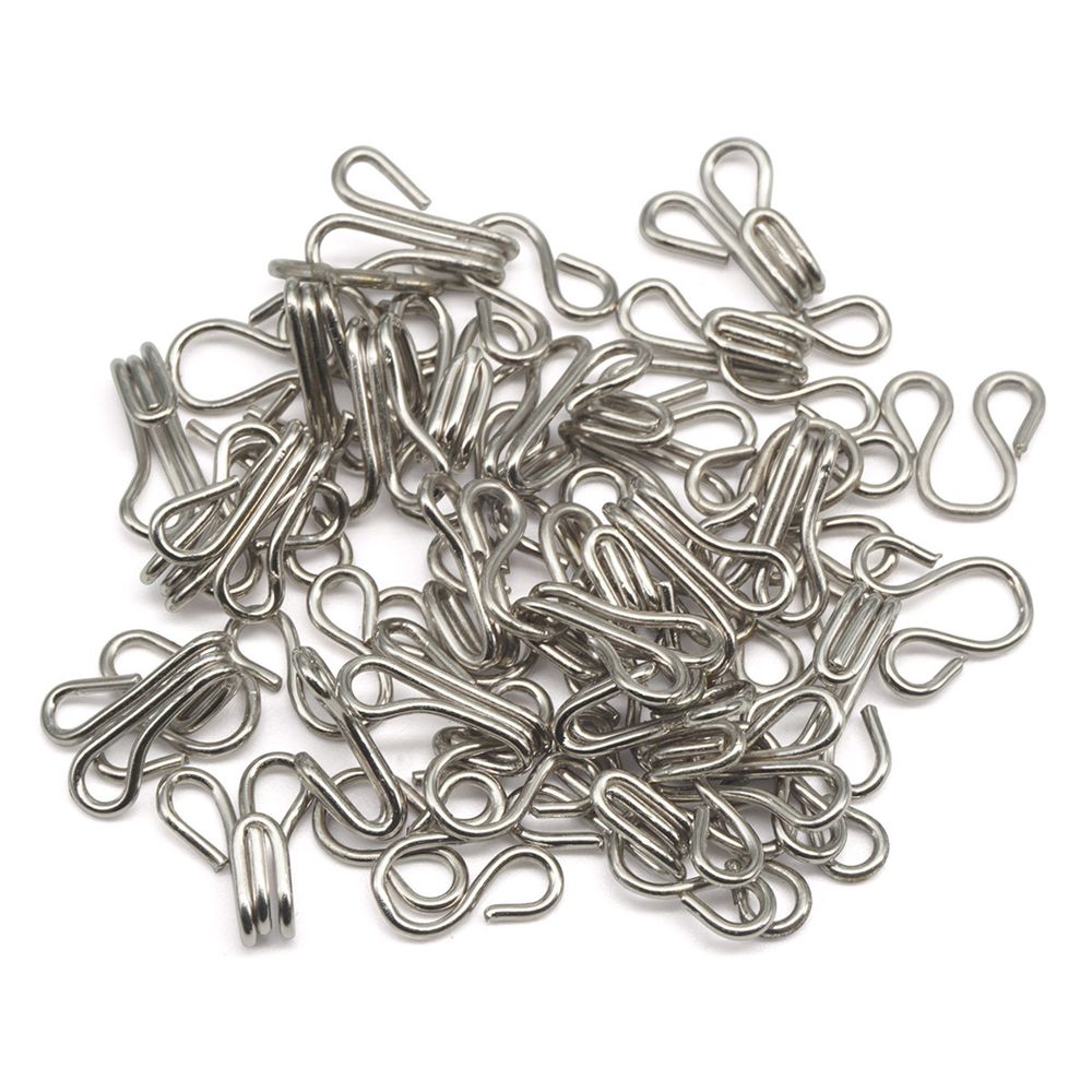 Крючки пришивные 12х7 мм, №1, никель, 0300-4005