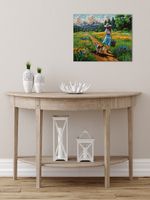 Кристальная (алмазная) мозаика Фрея ALPD-299, на подрамнике, Прогулка по полю, 50х40 см