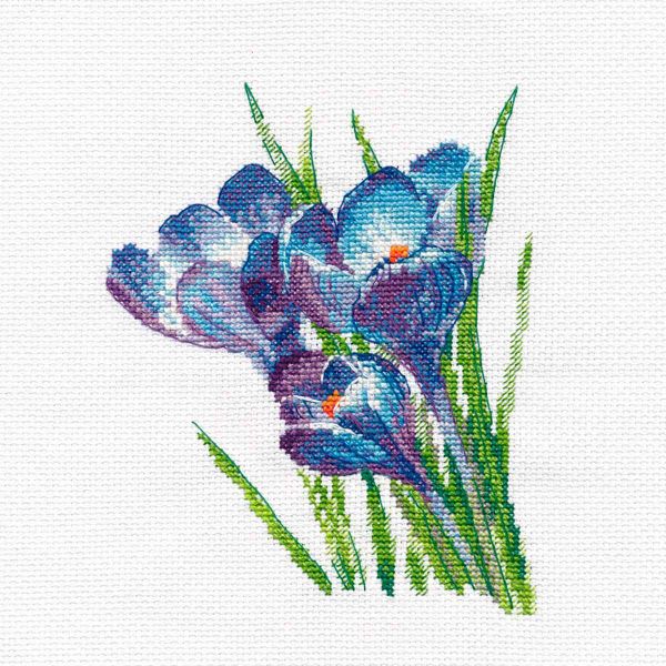 Набор для вышивания нитками Овен, Крокусы 14х17см