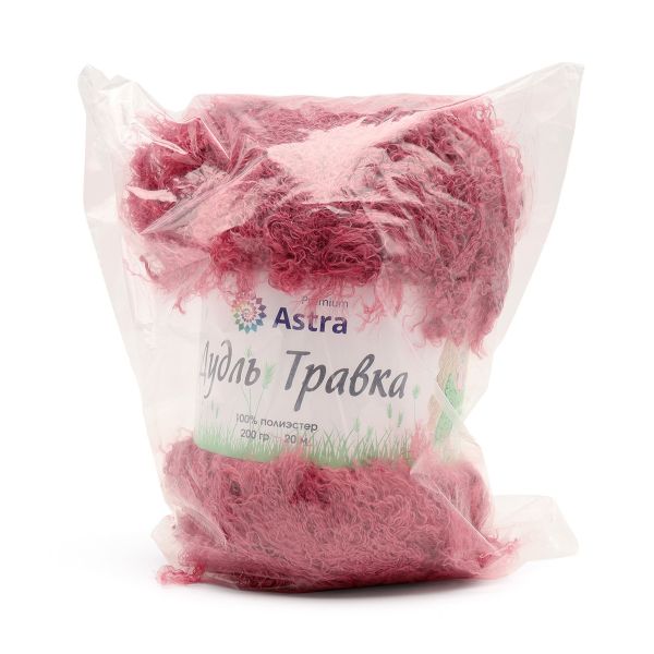 Пряжа Astra Premium (Астра Премиум) Дудль Травка / уп.1 мот. по 200 г, 20 м, 01 темно-коралловый