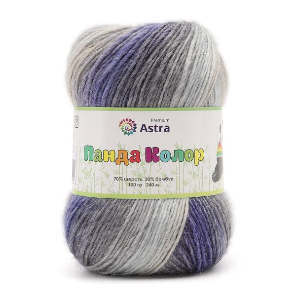 Пряжа Astra Premium (Астра Премиум) Панда Колор / уп.3 мот. по 100 г, 240 м, 01 секционный
