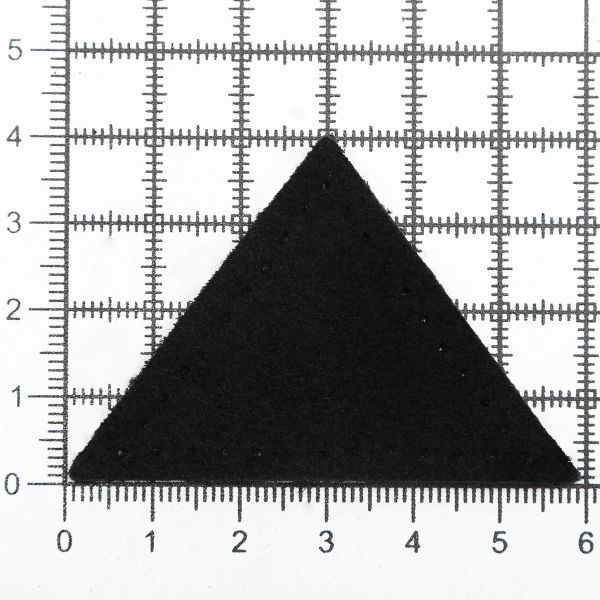 Заплатки пришивные из замши, треугольник равнобедр., стор.5см, с перфорацией, 2 шт, 100%кожа, 20 черный, 59901