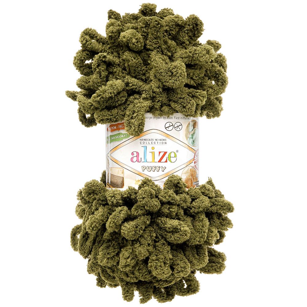 Пряжа Alize (Ализе) Puffy / уп.5 мот. по 100 г, 9м, 620 лесной зеленый