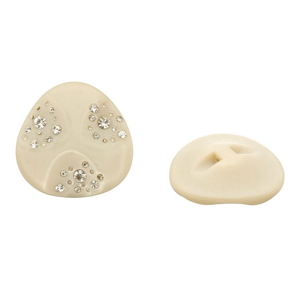 Пуговицы на ножке пальтовые со стразом (пластик) 676415 (опал), 4 шт