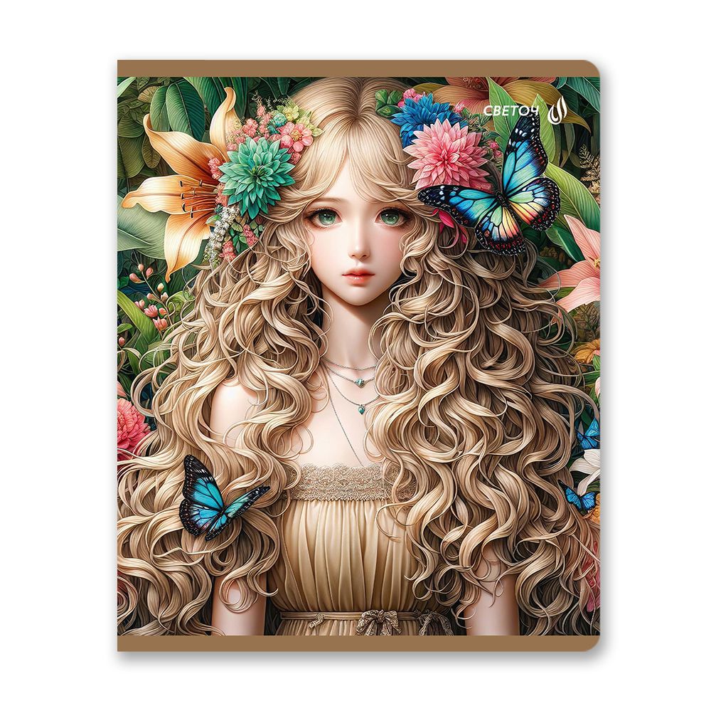 Тетрадь ученическая общая, глянцевый сплошной лак A5+ 48 л. на скобе 65 г/м², белизна 100 %, 10 шт, клетка, 01114 Микс-Чудное мгновенье, Светоч Т71