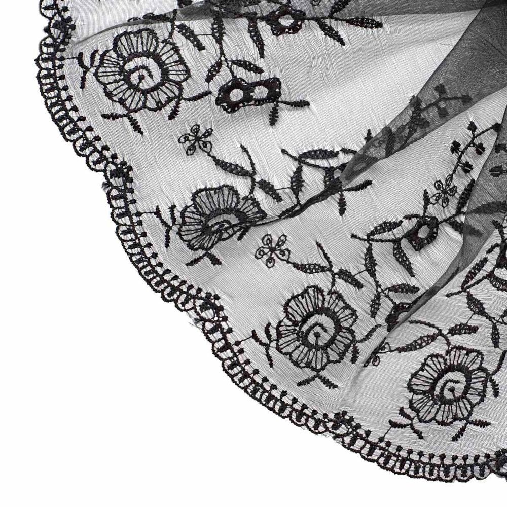 Кружево капроновое широкое 110 мм / 3.4 м (±4 см) 0574-5001, черный