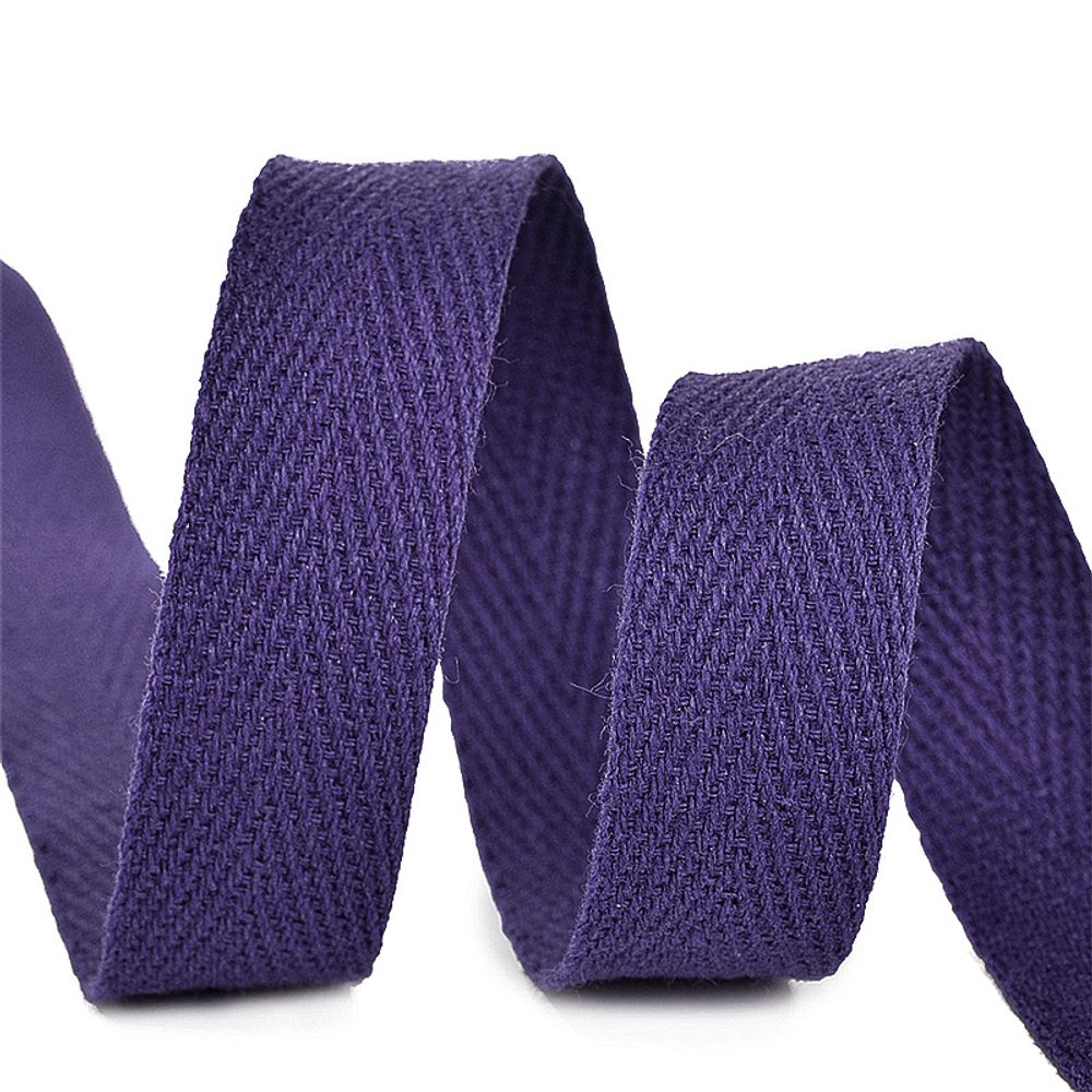 Тесьма (лента) киперная х/б 10 мм, 2.5 г/см, A0507 фиолетовый неон уп.50м