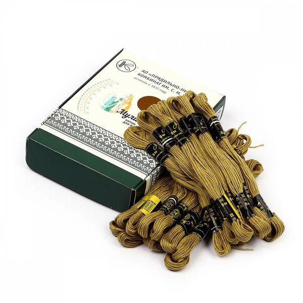 Мулине ПНК им.Кирова цв.9296 хаки, 24 мотка по 8 метров