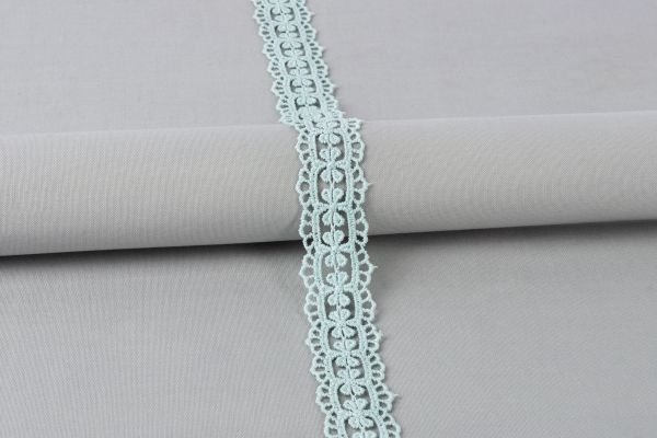 Кружево гипюр (плетёное) 28 мм / 10 м, GP018LGRN мятный, Gamma GGM-2802